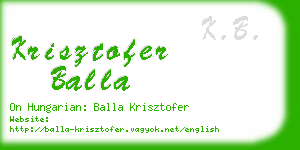 krisztofer balla business card